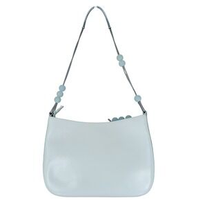 Sondra Roberts Shoulder Bag Womens Small Light Blue Beaded Strap Y2K Trim